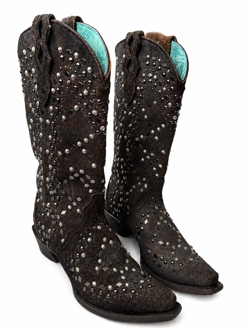 Rare Discontinued Corral Handcrafted Studded Distressed Leather Western Boot 7.5 - Picture 15 of 16